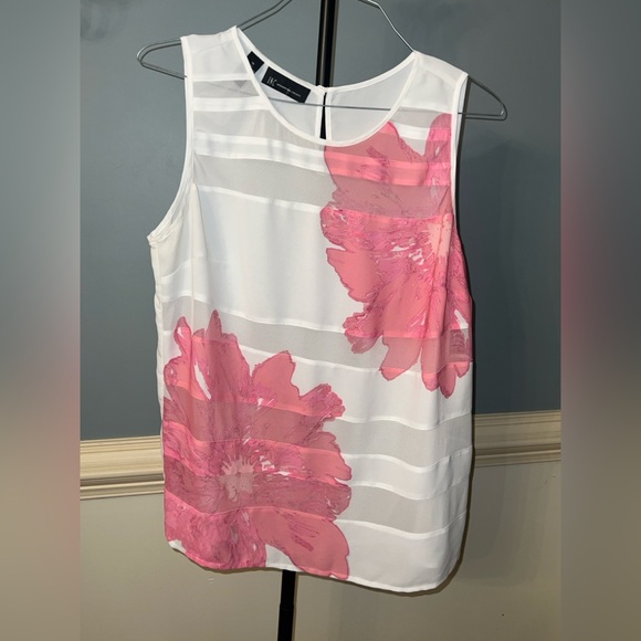 INC International Concepts Tops - INC‎ International Concepts White Top with Pink Floral Accents